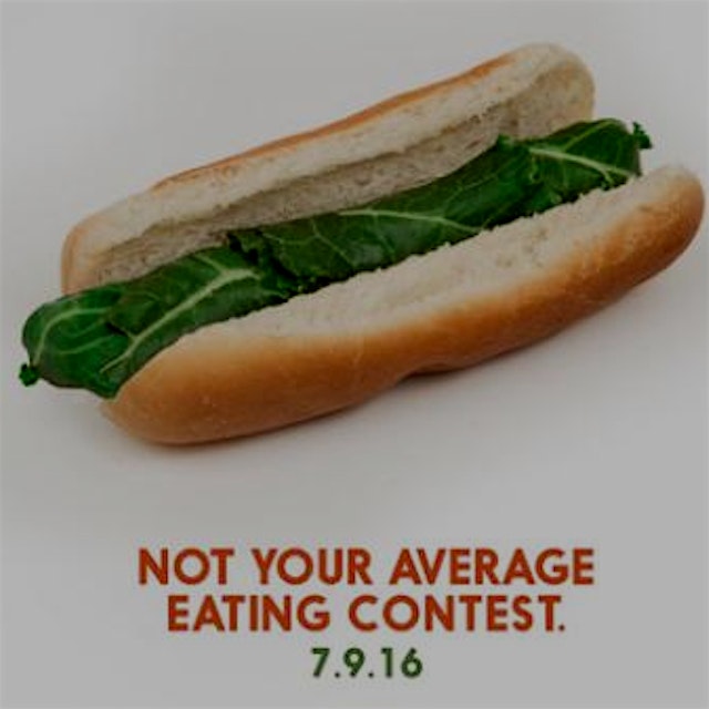 "Competitive eating is about to get a whole lot kale-thier.On Saturday, July 9, at 2 p.m., in fro...