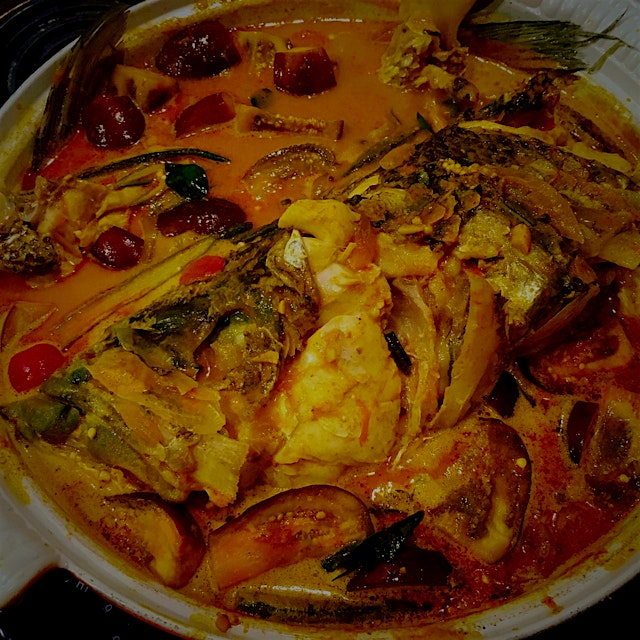 Back home in Malaysia, Fish Head Curry is a delicacy. My friend pulled two giant striped bass fro...