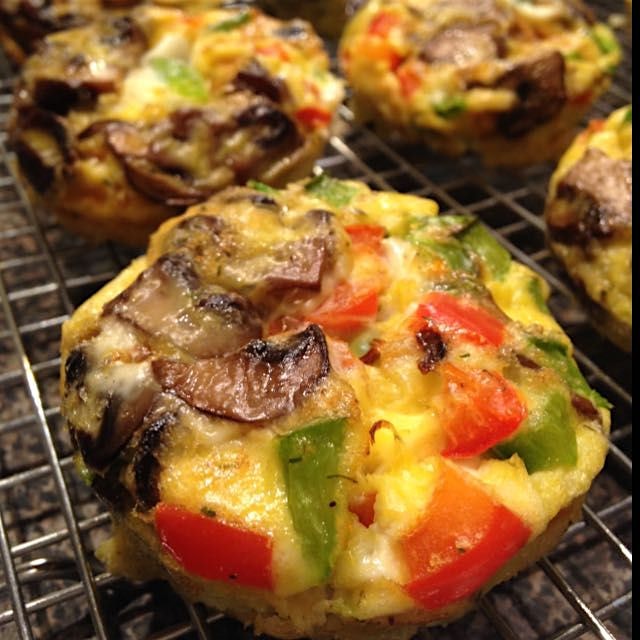 Sunday brunch. Omelets baked in a muffin pan. Neena and I had so much fun assembling these. We ma...