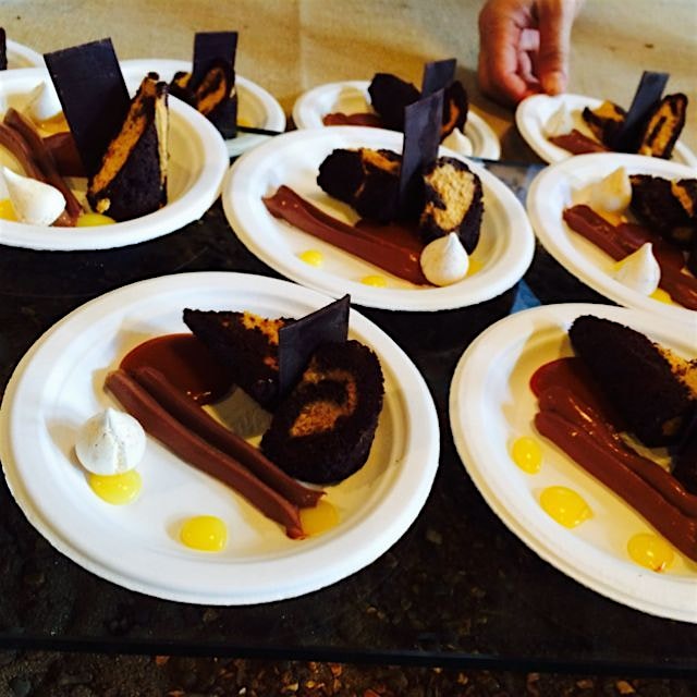 Chocolate pumpkin roulade at #nycwff 