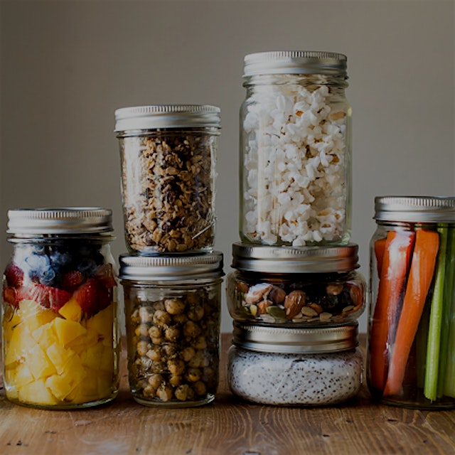 "Perfect for work or on-the-go, 17 handy, healthy snacks that are easily packed in mason jars."