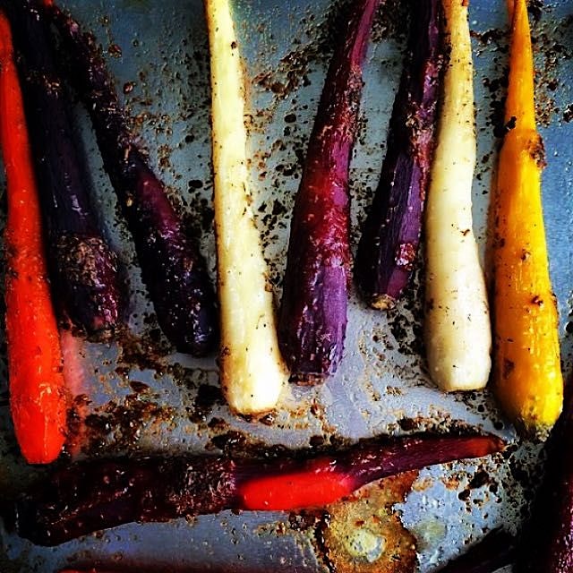 Roasted #HeirloomCarrots w #GaramMasala, #GarlicPowder, #Paprika & #SeaSalt. #SimplicityIsKey #he...