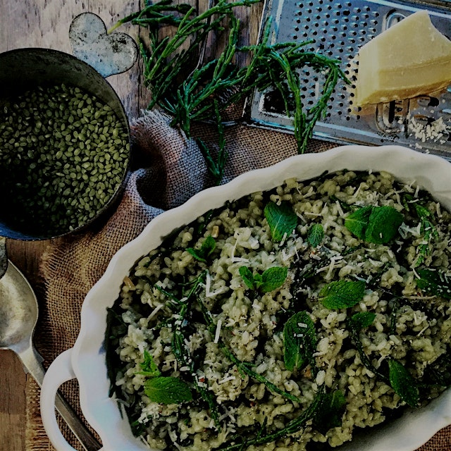 "There is something so relaxing and in-the-moment about making risotto.  I’ve probably waxed poet...