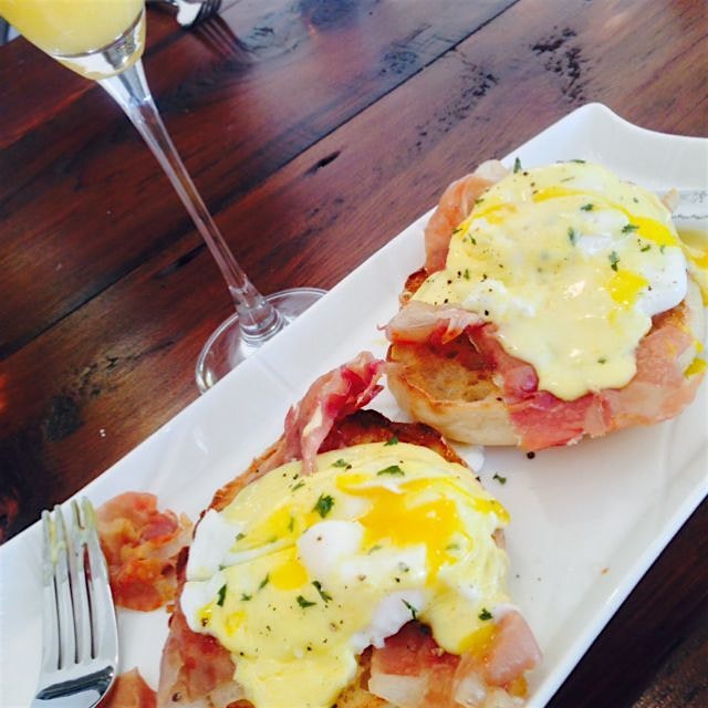 My favorite breakfast made by my favorite man.  Thanks, Daan, for my Prosciutto Eggs Benedict!  H...