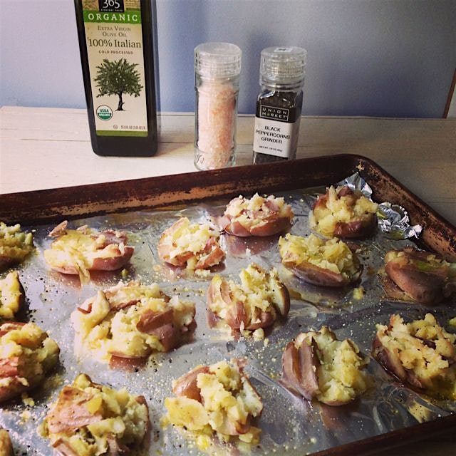 Vegan Ranch Smashed Potatoes - in progress - recipe soon on MeetTheShannons.com