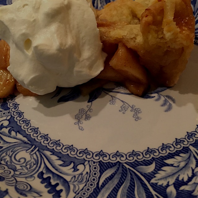Apple pie with a LOT of whipped cream