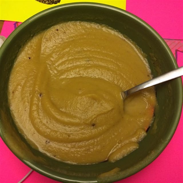 Pumpkin apple soup. Everything local!