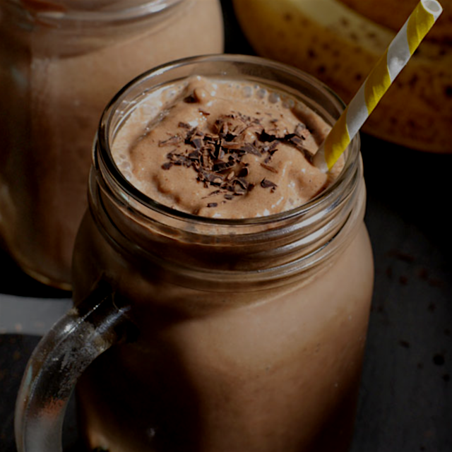 Sweetened only with banana, this "milk shake" is the perfect chocolatey treat to satisfy dessert ...