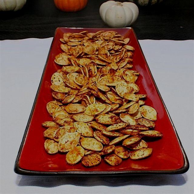 Roasted Pumpkin seeds are a healthy snack to fill up on before you eat candy! 🎃❤️🍁 Search for the...