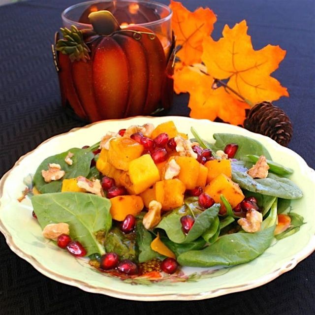 Harvest Salad with Pomegranate Vinaigrette. Search for it at the link in my bio. Serve it for lun...
