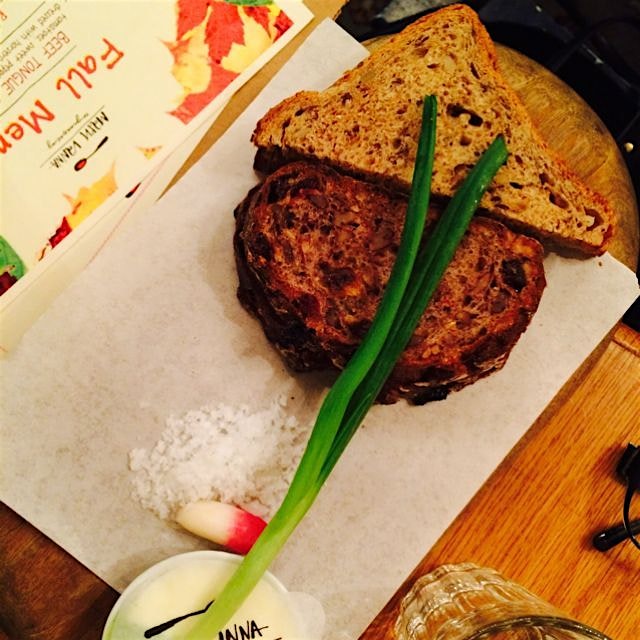 lunch with @Jocelyn and the best herb butter 