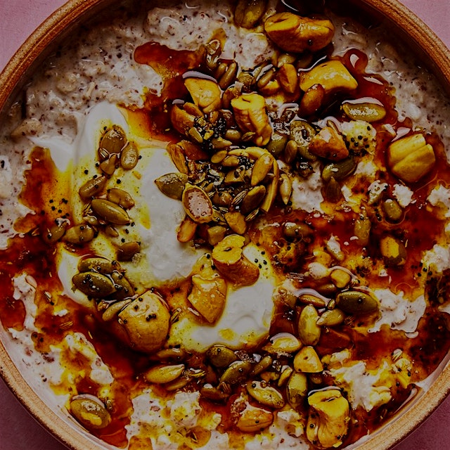 "This sizzled seed and cashew mixture is delicious sprinkled over dip and soups, so you might wan...