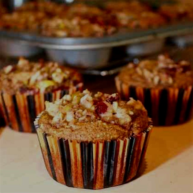 Tea Infused Spiced Paleo Apple Muffins...moist, delicious, gluten and dairy free! Search for them...
