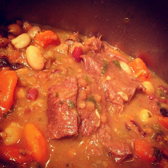Cold-weather cooking: Five Bean & Beef soup. Of course I add sambal to mine. :) #thesamballady #a...