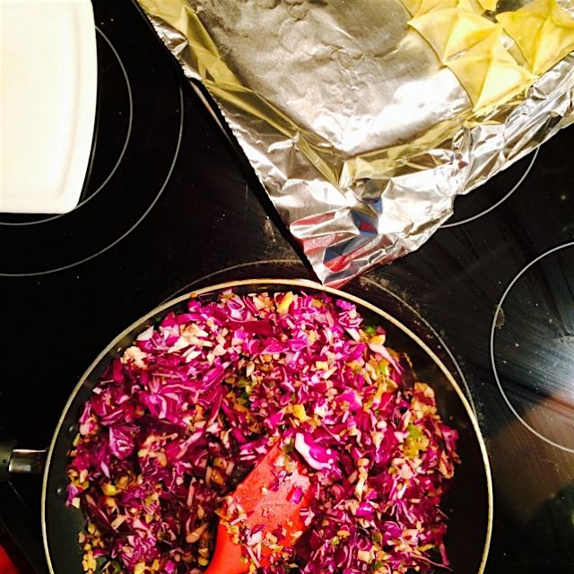 Sunday night Chinese feast prep - mushroom and cabbage dumplings under way!