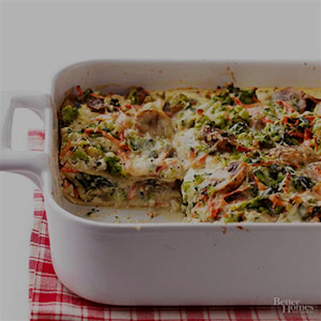 I love making veggie lasagna!  Although I normally use ground turkey instead of the mushrooms and...