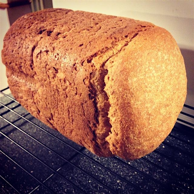 Fresh honey whole wheat bread just out of my bread machine. My house smells amazing- my monsters ...