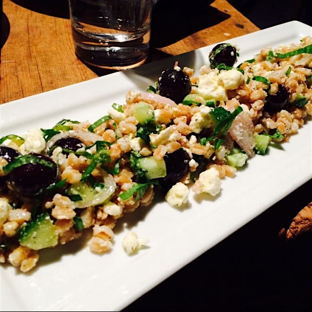 Genius farro salad at Beechers at a working lunch with @Jeremy. Perfect spot for a quiet meal whe...