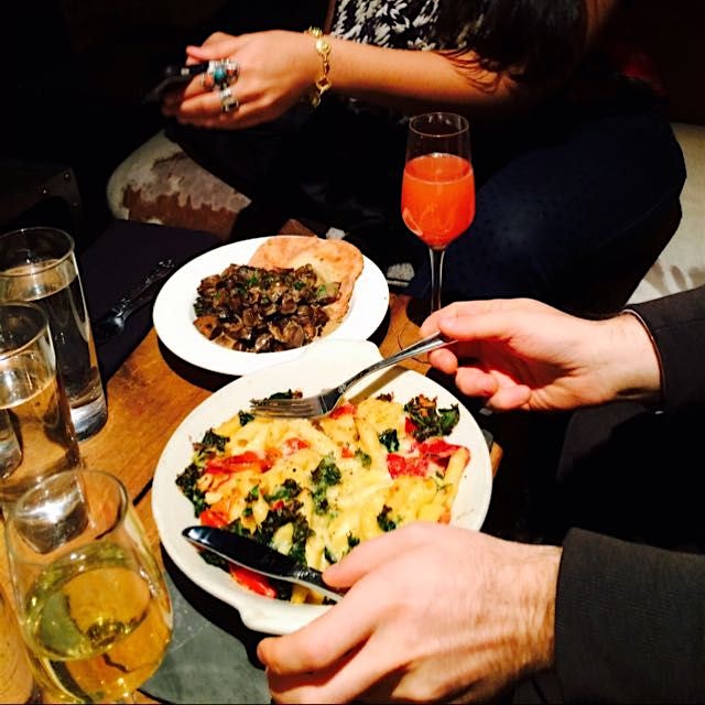 Maybe I went to Beechers twice in one day. Spicy kale mac (or penne) and cheese for @Udi and mush...