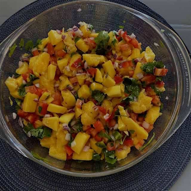 I've been enjoying making homemade mango salsa for taco night at our house. Just a few ingredient...