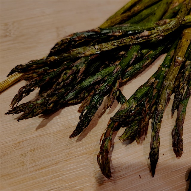 Spring is here! Simple roasted asparagus is a special treat. Roast a bunch and keep in the fridge...
