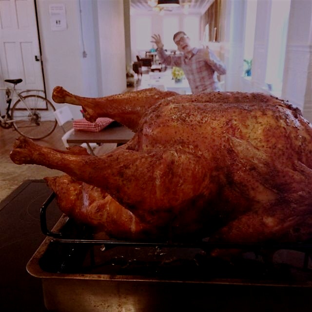 I made a 20-lb turkey for my co-working space's Friendsgiving celebration today!