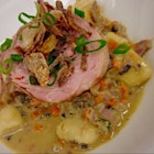 Rabbit porchetta with confit legs, gnocchi and porcini with my farm to table class @ SUNY Cobleskill. 