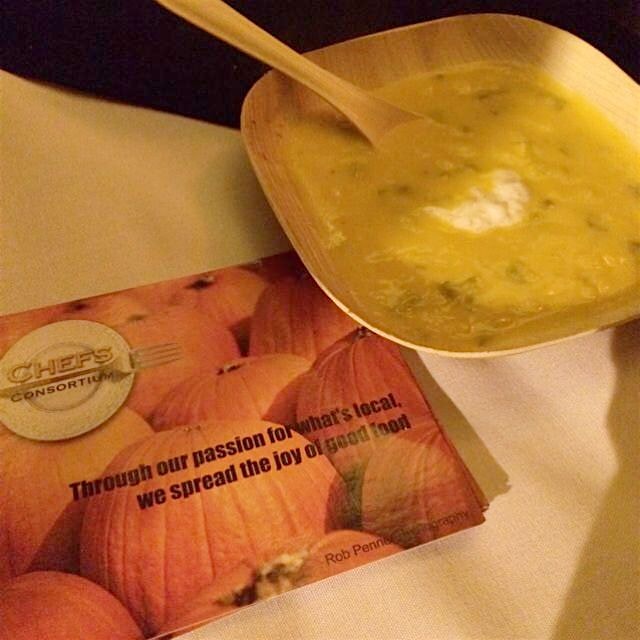 Chef Noah from the Chefs Consortium dished out butternut squash and white bean soup at our fundra...
