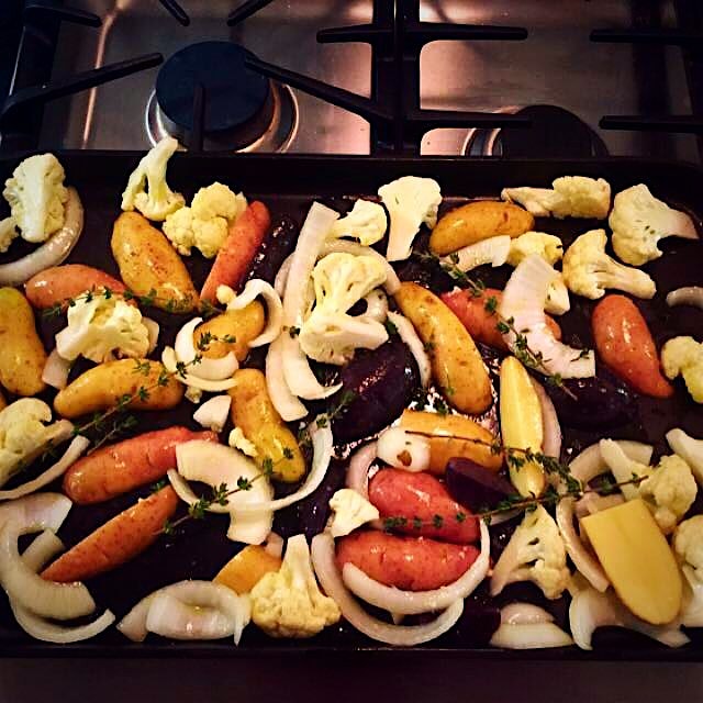 Pre-thanksgiving veggies ready to be roasted 