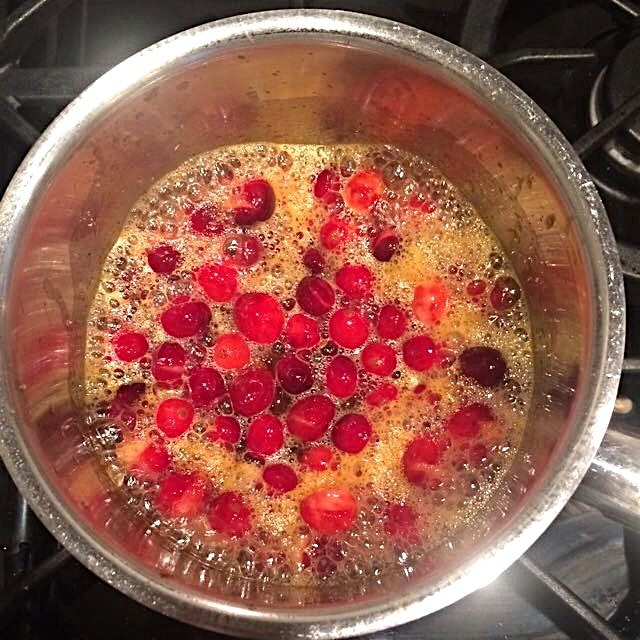 Here we go with the Annie Shannon cranberry sauce. Next up the sweet potatoes. 