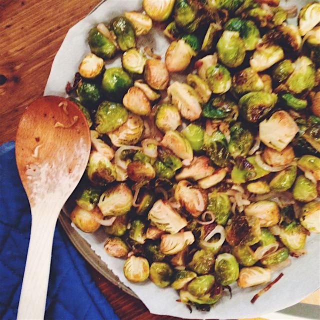 Roasted Brussels sprouts & shallots