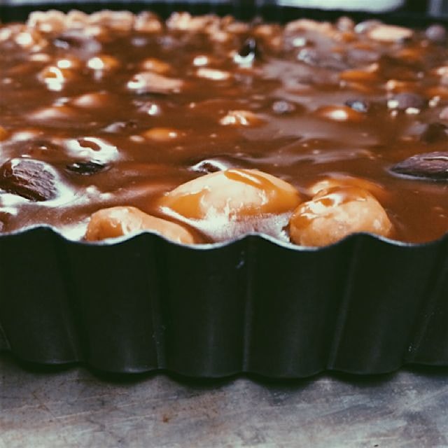 Caramel nut tart from
the Bouchon Bakery cookbook.
