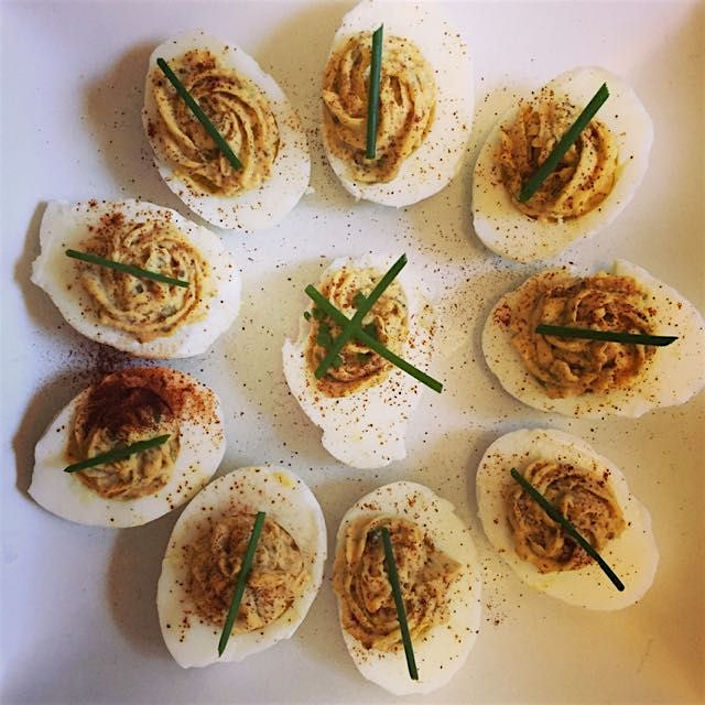 Simple but delicious! Deviled eggs, a classic.