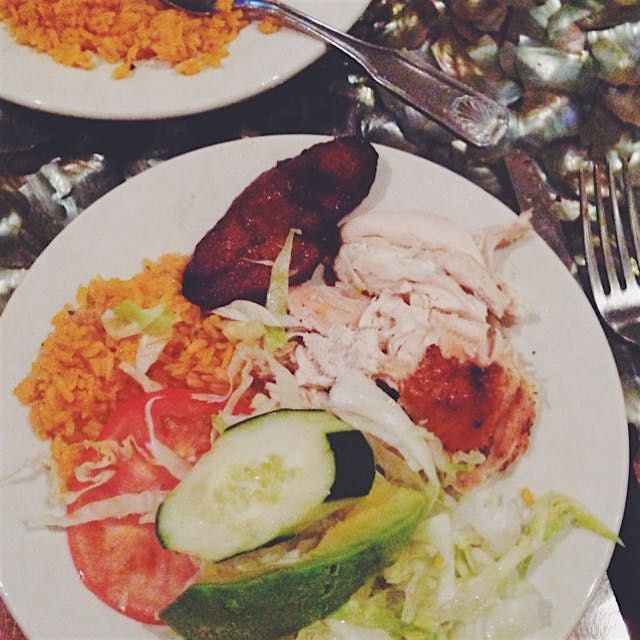 How much poultry can I consume this week? Rotisserie chicken, yellow plantains, rice & salad. #wh...
