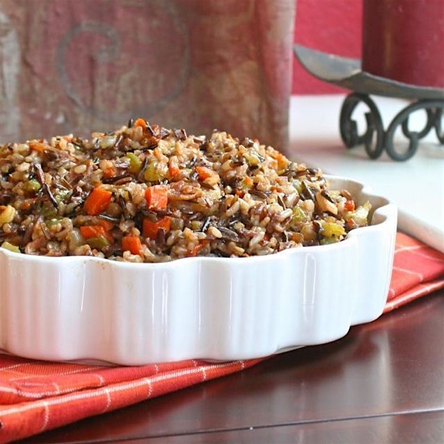 Healthy Wild Rice Stuffing 🎄❤️🍂❤️🎆. Search for it on www.GreatFoodLifestyle.com. Gluten and dairy...