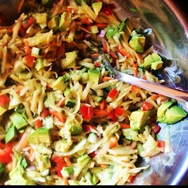 Green Papaya Slaw....absolutely delicious and one of the healthiest things you can shovel into yo...