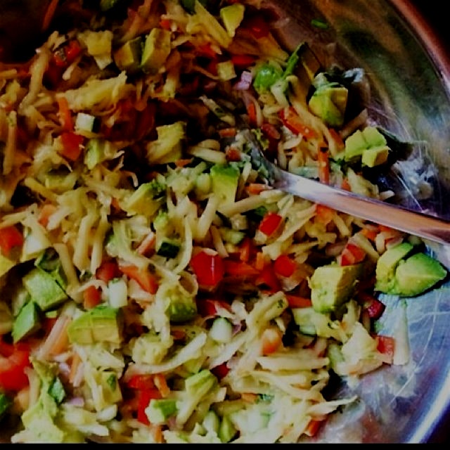 Green Papaya Slaw....absolutely delicious and one of the healthiest things you can shovel into yo...