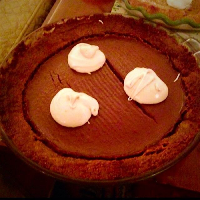 Had a pumpkin pie-off with my mom this year. Used the Food Babe's recipe with whipped coconut mil...