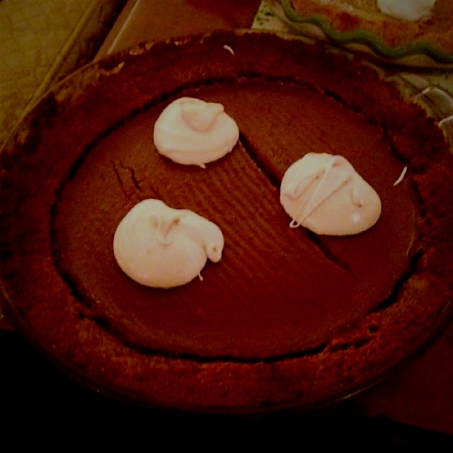 Had a pumpkin pie-off with my mom this year. Used the Food Babe's recipe with whipped coconut mil...