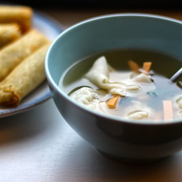 Vegan Wonton Soup and Spring Rolls from Dao Palate - Brooklyn 