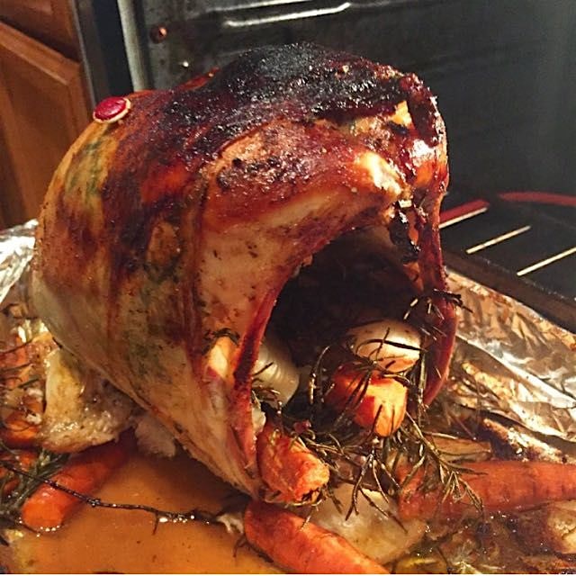 Bake at 300-35 for a few hours, basting in between and ta da!!