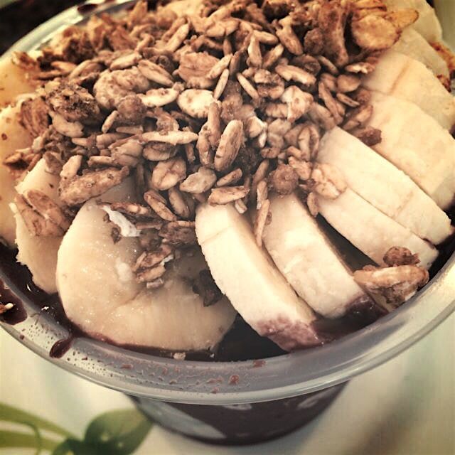 Açaí bowl with granola and banana #saopaulo #Brazil