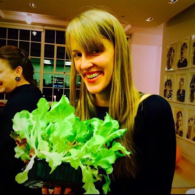 The lovely Erica Dorn sporting my bud Christopher Washington's Rad Farm Lettuce, unlike any other...