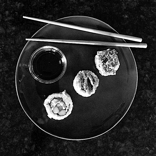 Sushi....nom nom. And I totally ditched the chop sticks and used my hands.