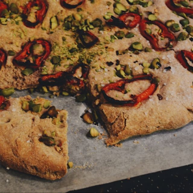 made some delicious whole wheat yeast free focaccia!