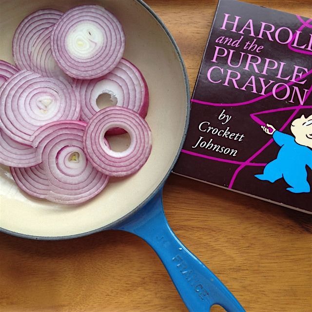 Carmelizing red onions with baby today 