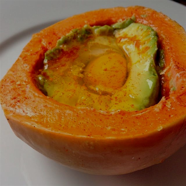 baked butternut squash with avo and egg sprinkled a little sea salt and paprika :)