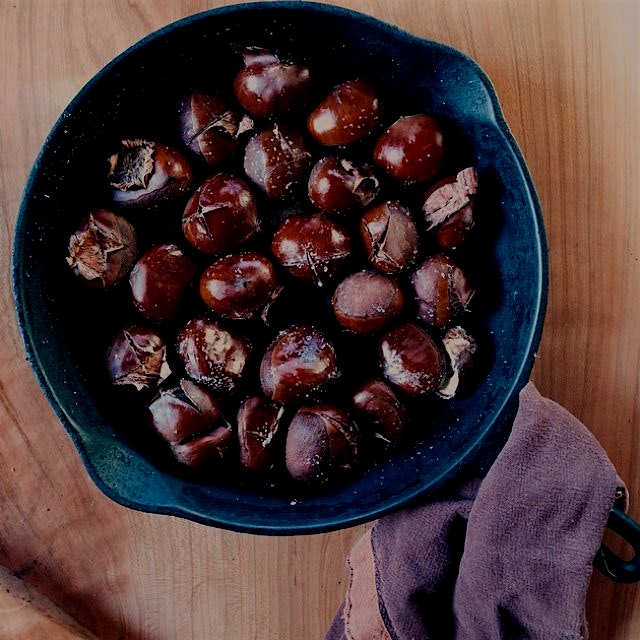 'Tis the Season! Roasting chestnuts and eating them out of hand while baking up cookies over here...