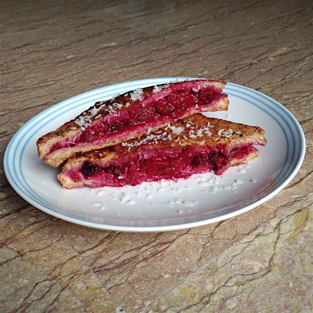 French toast with wild berry compote