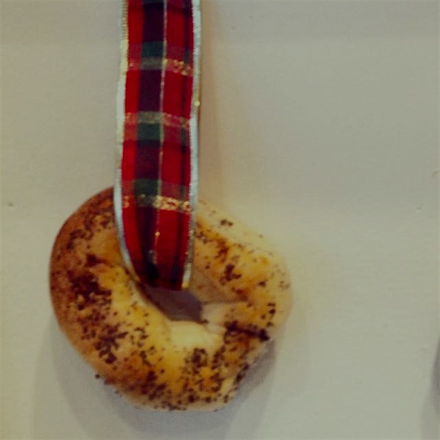 New York: where yesterday's bagel is today's Christmas decoration.